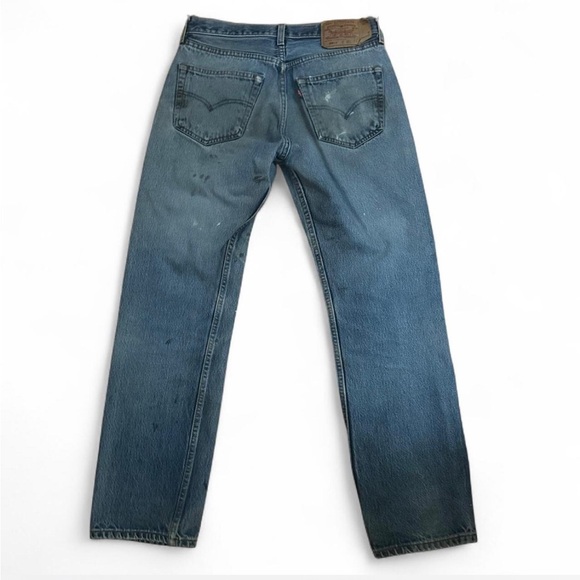 💚 Vintage Levi’s 501xx Blue Distressed Jeans (W32 L33) (27) - Picture 4 of 11